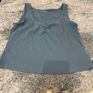 ⭐️Old Navy Blue Gray Crop Tank Top with lace detail